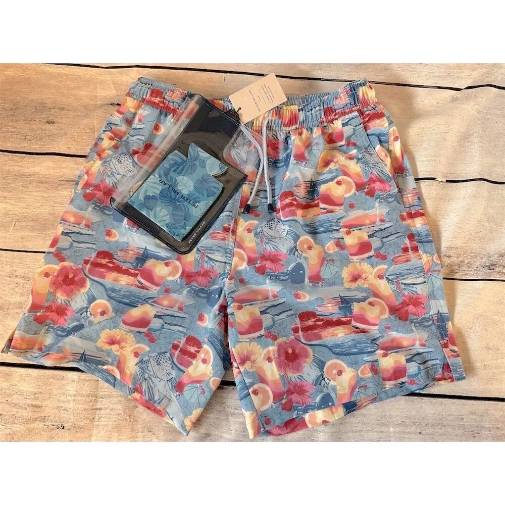 Peter Millar Men's M Tropical Swim Shorts Tequila Sunrise trunks summer